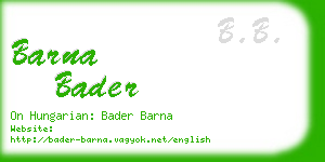 barna bader business card